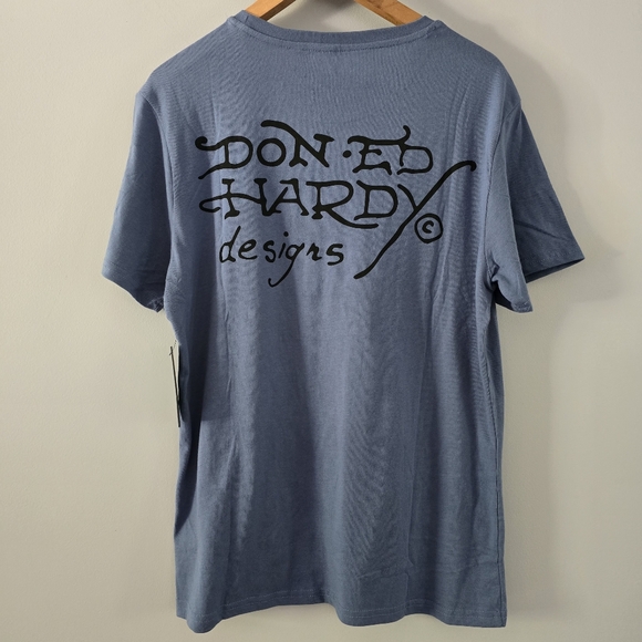 Ed Hardy Rhinestone Embellished Eagle Short Sleeve Tee Size M - Picture 7 of 8